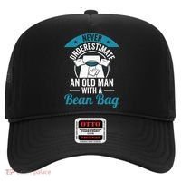 Never Underestimate An Old Man With A Bean Bag Cornhole Hat thumb 0