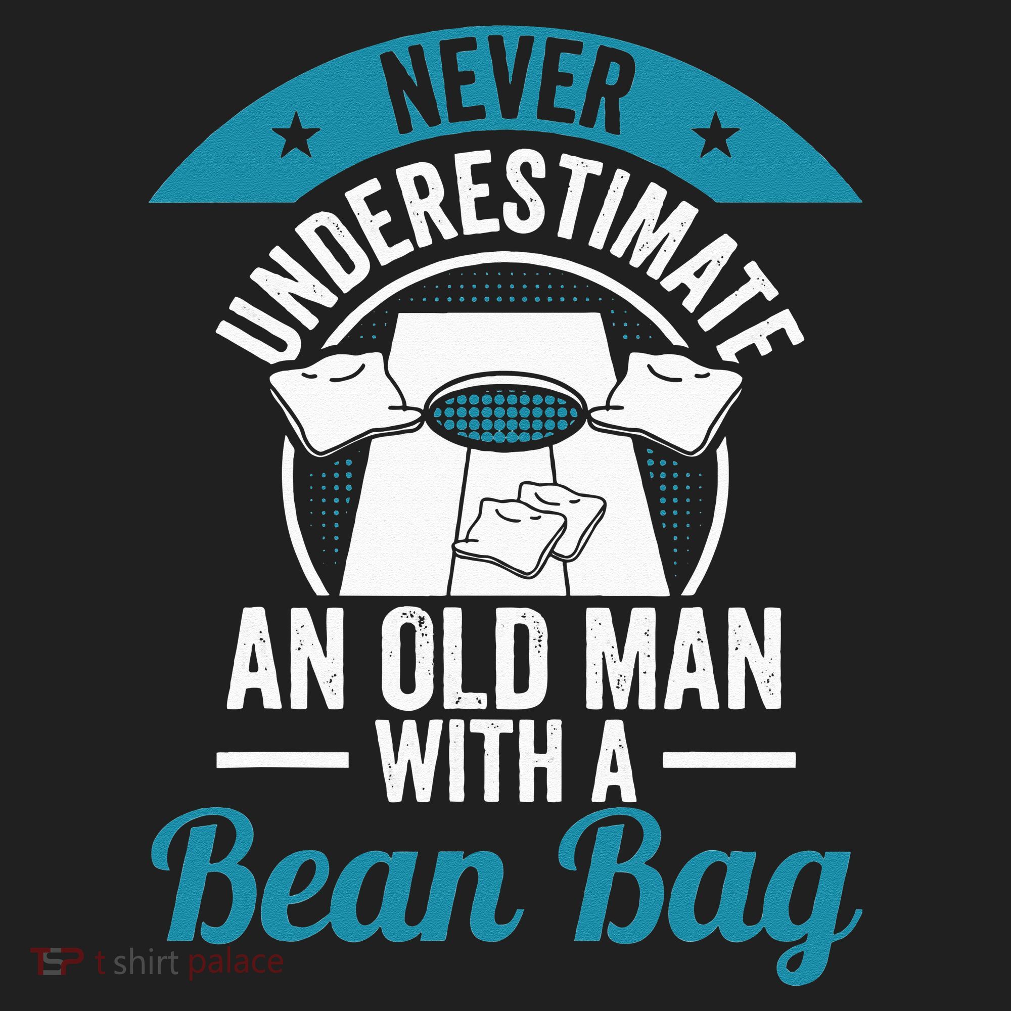 Never Underestimate An Old Man With A Bean Bag Cornhole Hat