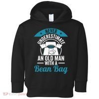 Never Underestimate An Old Man With A Bean Bag Cornhole Toddler Hoodie thumb 0