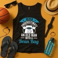Never Underestimate An Old Man With A Bean Bag Cornhole Tank Top thumb 4