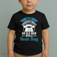 Never Underestimate An Old Man With A Bean Bag Cornhole Toddler T-Shirt thumb 2