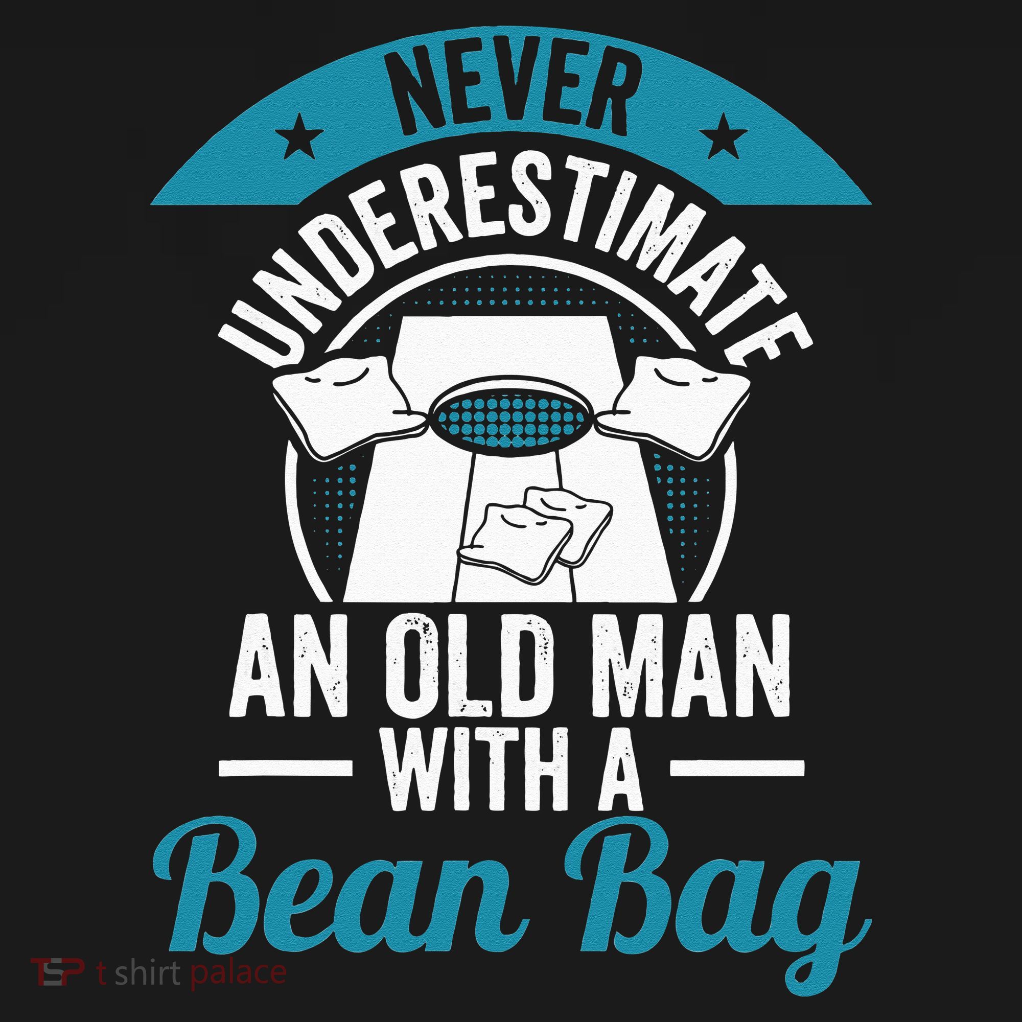 Never Underestimate An Old Man With A Bean Bag Cornhole Women's T-Shirt