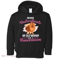 Never Underestimate An Old Woman With A Pomeranian Toddler Hoodie thumb 0