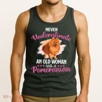 Never Underestimate An Old Woman With A Pomeranian Tank Top thumb 3