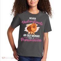 Never Underestimate An Old Woman With A Pomeranian Kids T-Shirt thumb 2