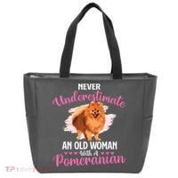 Never Underestimate An Old Woman With A Pomeranian Tote Bag thumb 0