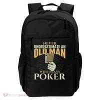 Never Underestimate An Old Man Who Plays Poker Card Player Backpack thumb 0