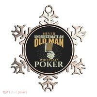 Never Underestimate An Old Man Who Plays Poker Card Player Ornament thumb 0