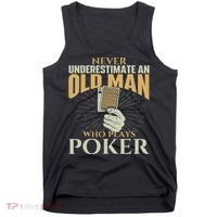Never Underestimate An Old Man Who Plays Poker Card Player Tank Top thumb 0