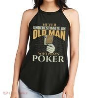 Never Underestimate An Old Man Who Plays Poker Card Player Women's Perfect Tri Rocker Tank thumb 2