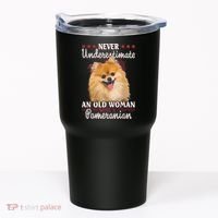 Never Underestimate An Old Woman With Pomeranian Tumbler thumb 0