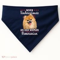 Never Underestimate An Old Woman With Pomeranian USA-Made Doggie Bandana thumb 0