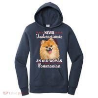 Never Underestimate An Old Woman With Pomeranian Women's Hoodie thumb 0