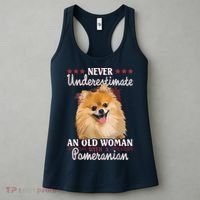 Never Underestimate An Old Woman With Pomeranian Women's Tank Top thumb 3