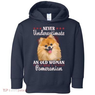 Never Underestimate An Old Woman With Pomeranian Toddler Hoodie