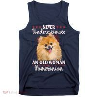 Never Underestimate An Old Woman With Pomeranian Tank Top thumb 0