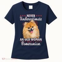 Never Underestimate An Old Woman With Pomeranian Women's T-Shirt thumb 0