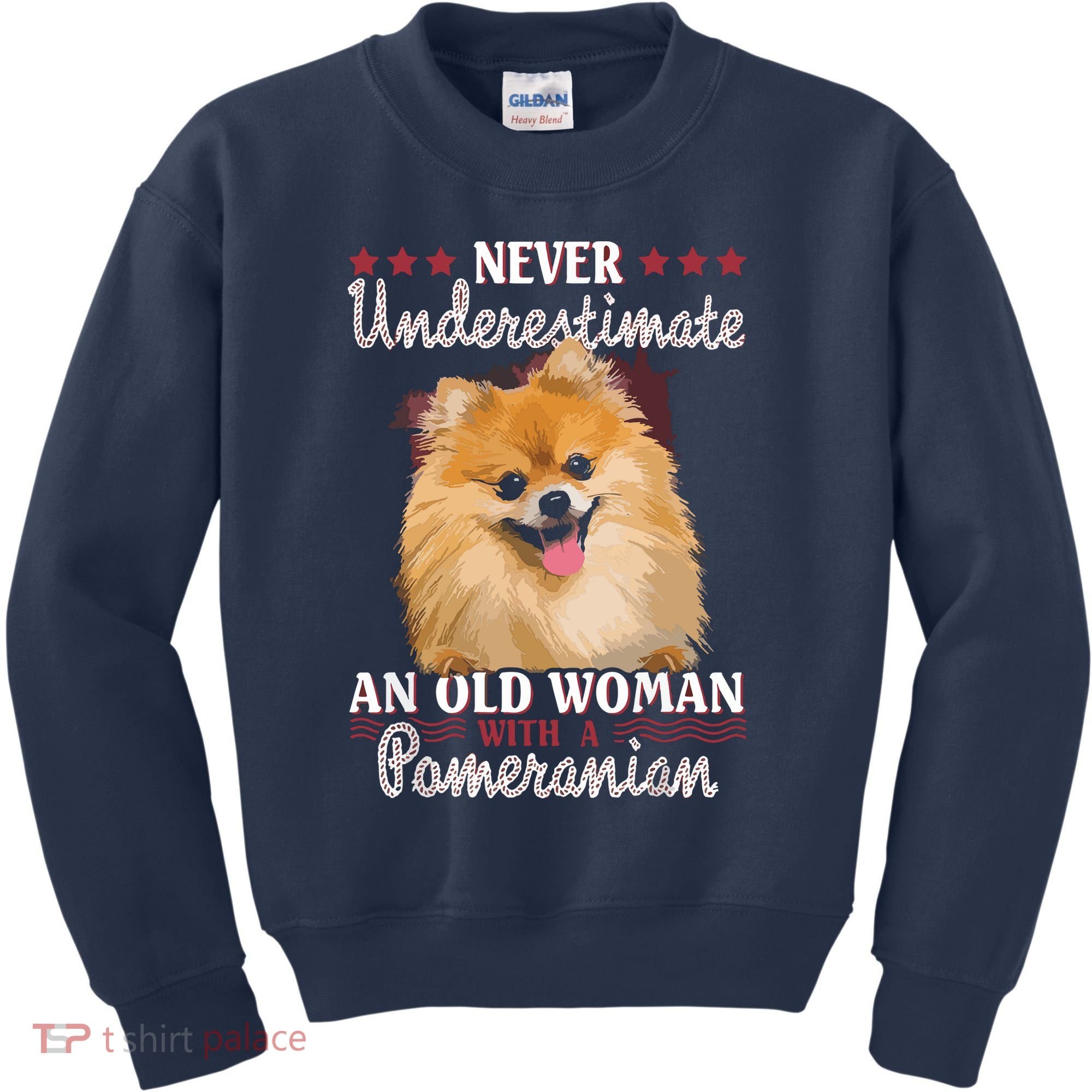 Never Underestimate An Old Woman With Pomeranian Kids Sweatshirt