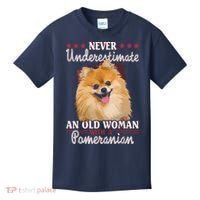Never Underestimate An Old Woman With Pomeranian Kids T-Shirt thumb 0