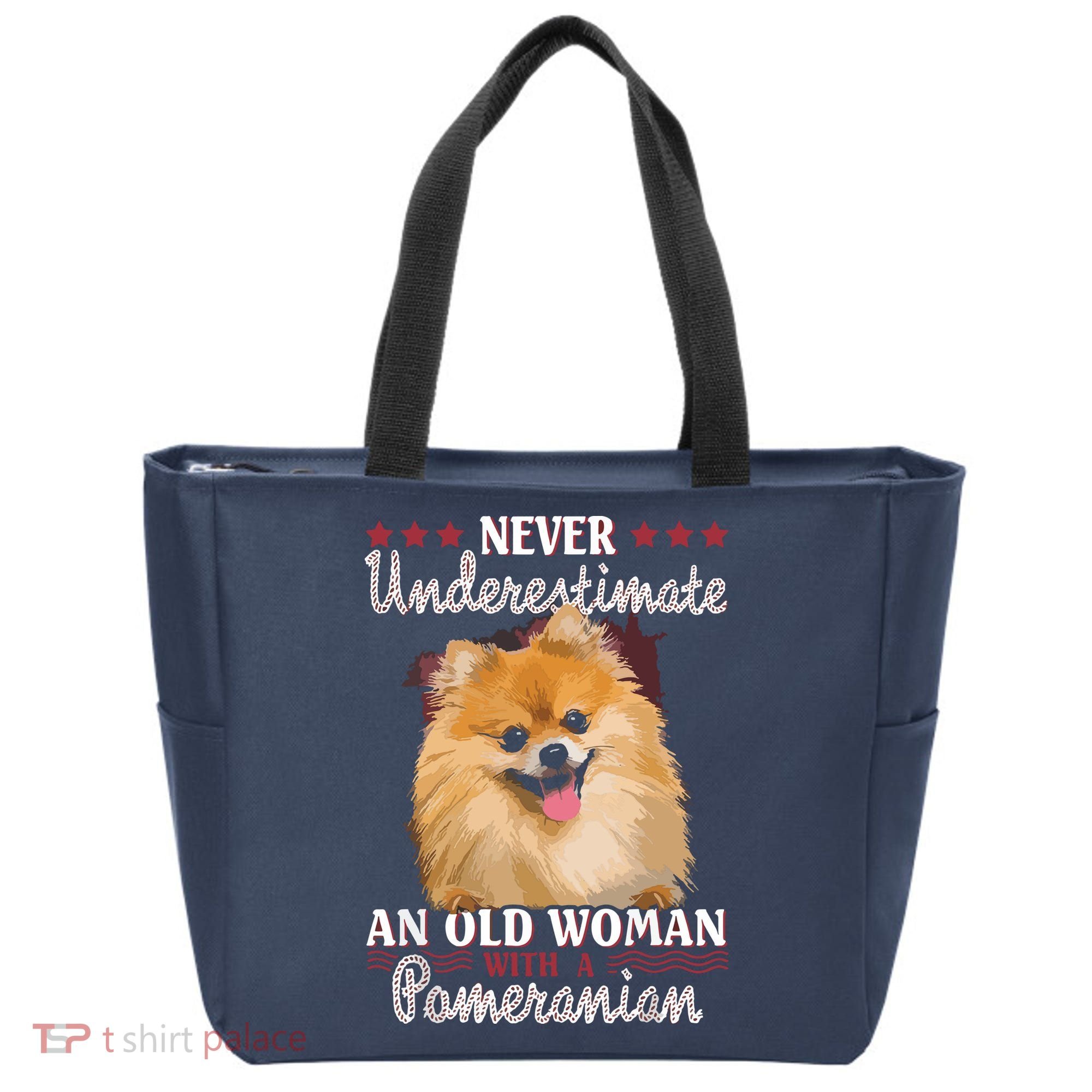 Never Underestimate An Old Woman With Pomeranian Tote Bag
