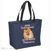 Never Underestimate An Old Woman With Pomeranian Tote Bag thumb 2