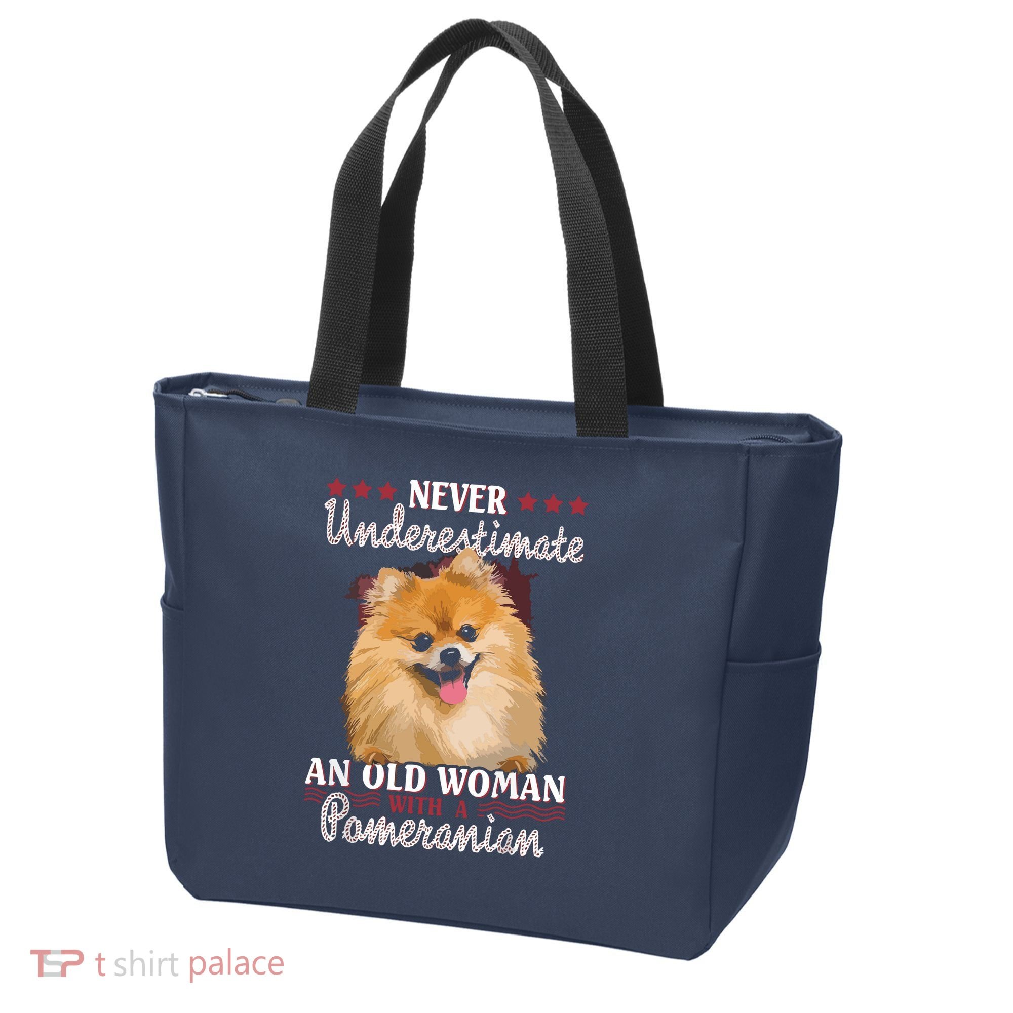 Never Underestimate An Old Woman With Pomeranian Tote Bag