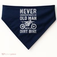 Never Underestimate An Old Man With A Dirt Bike Father's Day USA-Made Doggie Bandana thumb 0