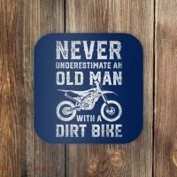 Never Underestimate An Old Man With A Dirt Bike Father's Day Coaster thumb 0