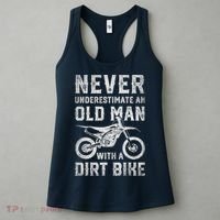 Never Underestimate An Old Man With A Dirt Bike Father's Day Women's Tank Top thumb 3