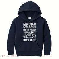 Never Underestimate An Old Man With A Dirt Bike Father's Day Kids Hoodie thumb 0