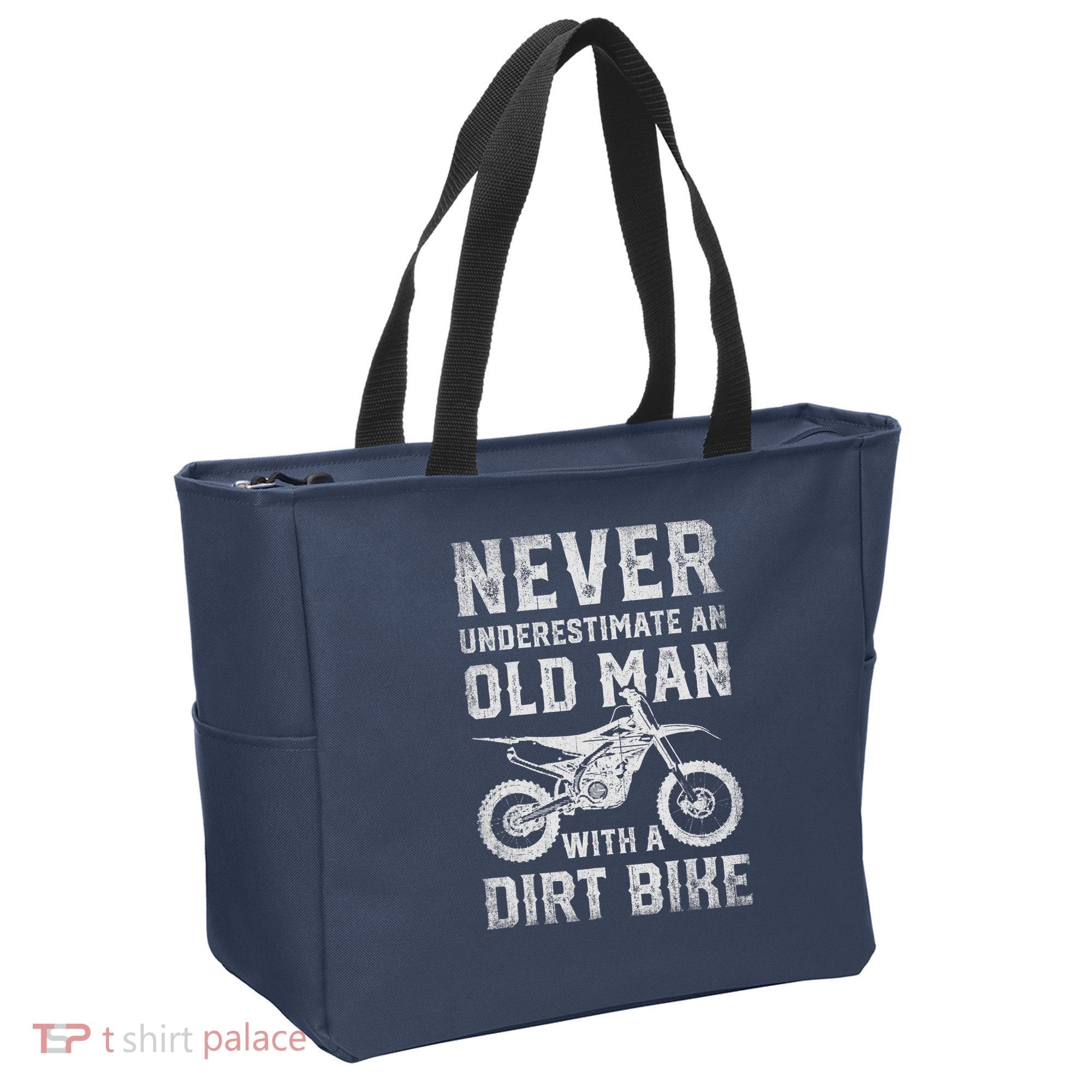 Never Underestimate An Old Man With A Dirt Bike Father's Day Tote Bag