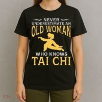 Never Underestimate An Old Woman Who Knows Tai Chi T-Shirt thumb 4