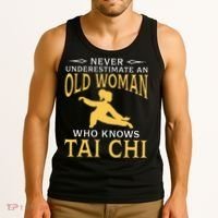 Never Underestimate An Old Woman Who Knows Tai Chi Tank Top thumb 3