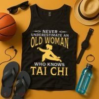 Never Underestimate An Old Woman Who Knows Tai Chi Tank Top thumb 4