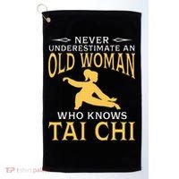 Never Underestimate An Old Woman Who Knows Tai Chi Golf Towel thumb 0