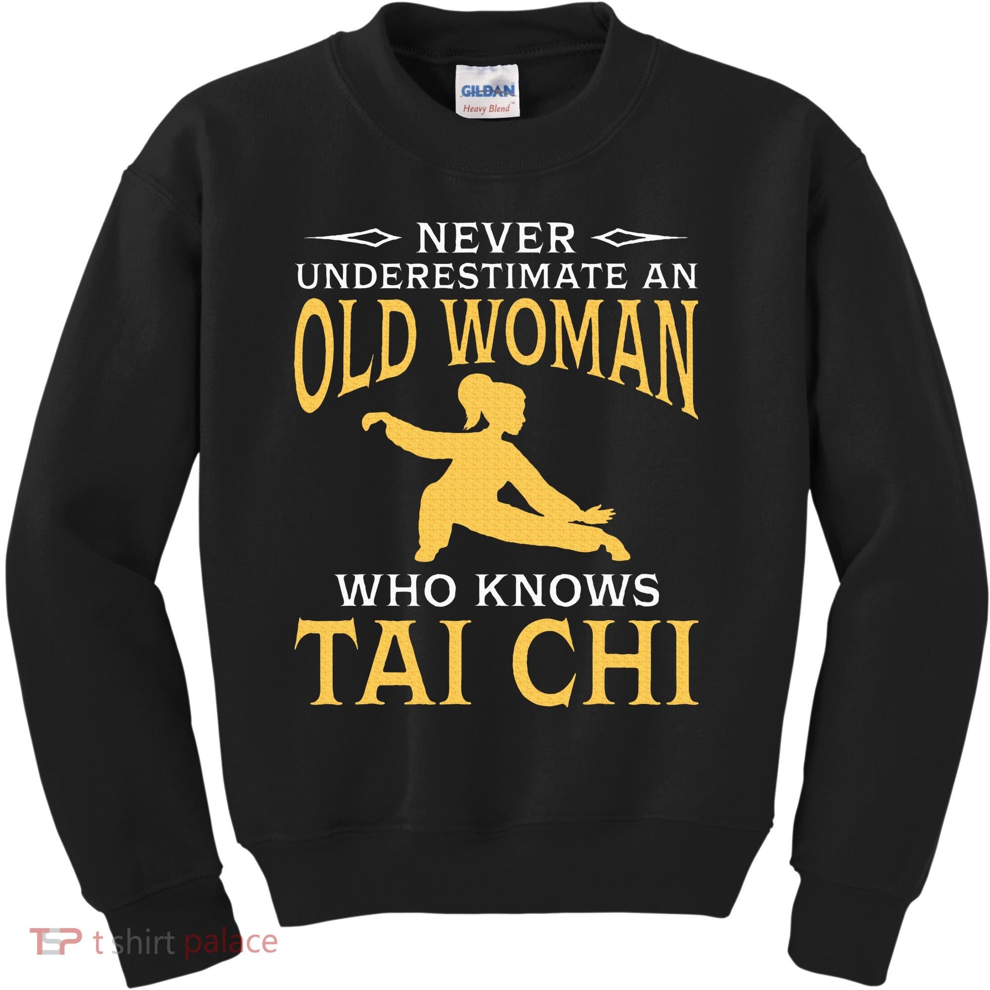 Never Underestimate An Old Woman Who Knows Tai Chi Kids Sweatshirt