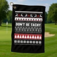 Nurse Ugly Christmas Sweater DonT Be Tachy Golf Towel thumb 1
