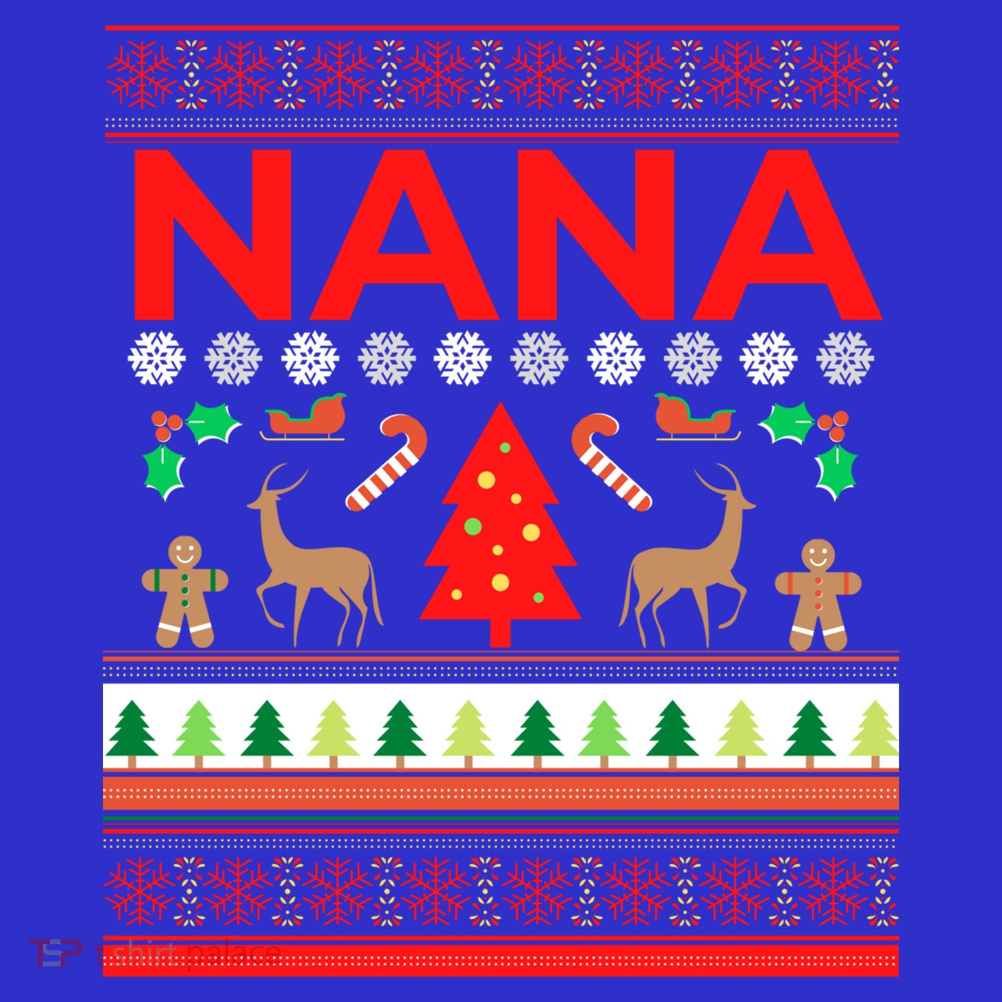 Nana Ugly Christmas Sweater Funny Grandma Xmas Sweaters Mom Funny Gift Women's Tank Top
