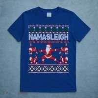 Namasleigh Ugly Christmas Sweater Meme Santa Claus Yoga Gift T-Shirt thumb 5