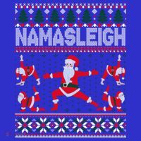 Namasleigh Ugly Christmas Sweater Meme Santa Claus Yoga Gift T-Shirt thumb 7