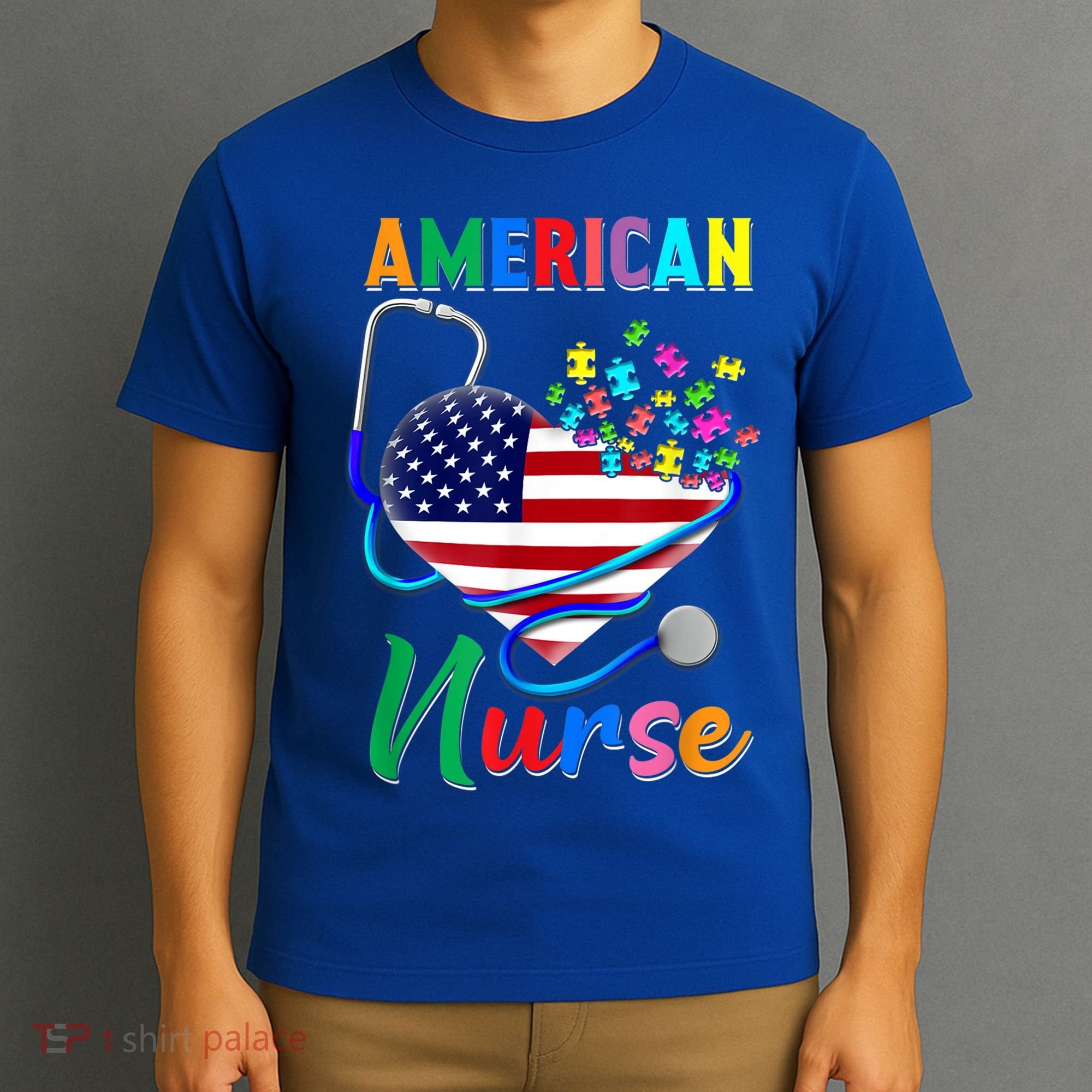Nurse Usa Flag Nurse Life Nurse Gift For Mom Dad Gift T-Shirt