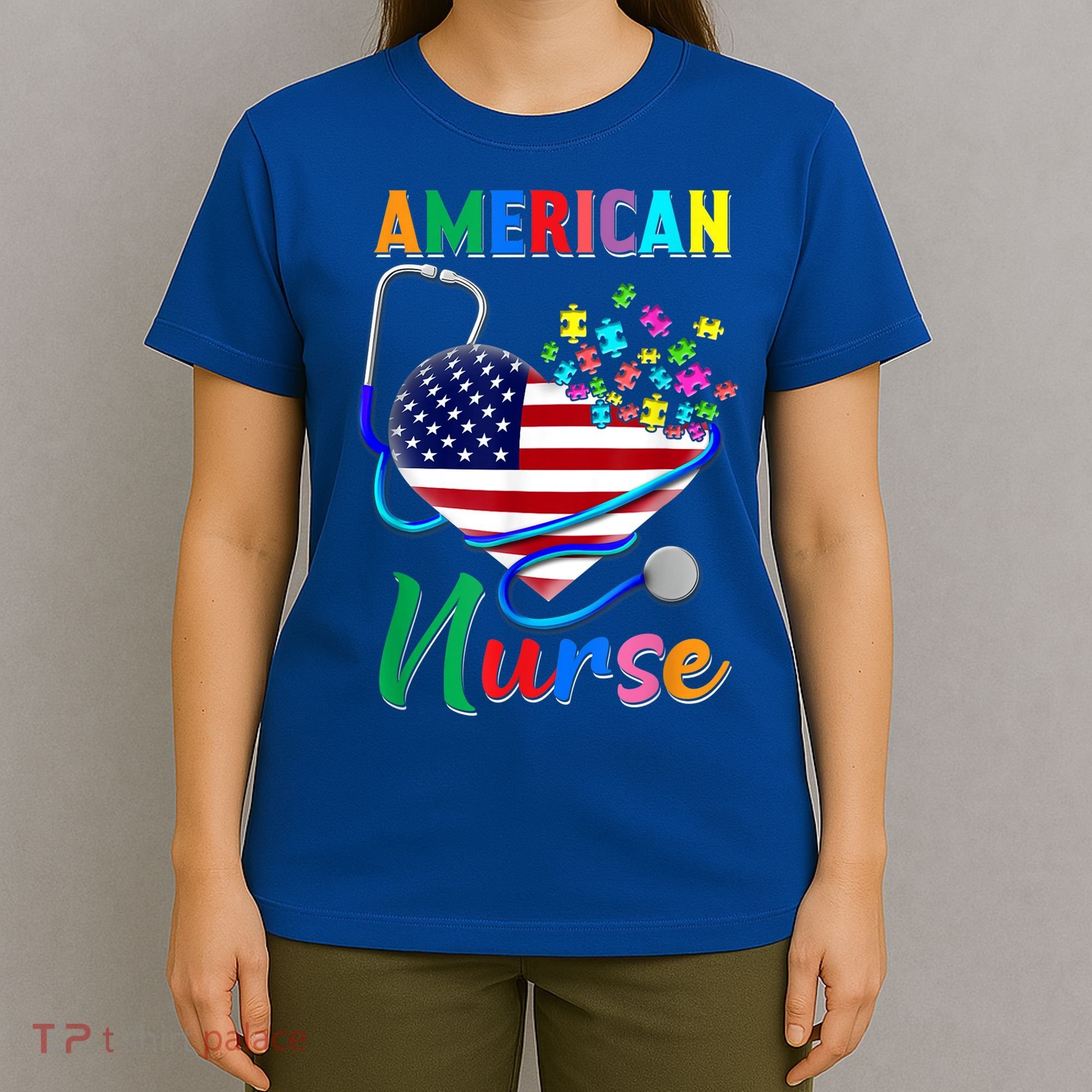 Nurse Usa Flag Nurse Life Nurse Gift For Mom Dad Gift T-Shirt