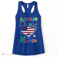 Nurse Usa Flag Nurse Life Nurse Gift For Mom Dad Gift Women's Tank Top thumb 0