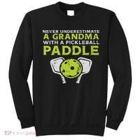 Never Underestimate Grandma With Pickleball Paddle Women Sweatshirt thumb 0