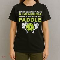 Never Underestimate Grandma With Pickleball Paddle Women T-Shirt thumb 4