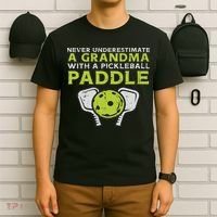 Never Underestimate Grandma With Pickleball Paddle Women T-Shirt thumb 6