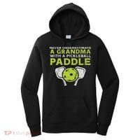 Never Underestimate Grandma With Pickleball Paddle Women Women's Hoodie thumb 0