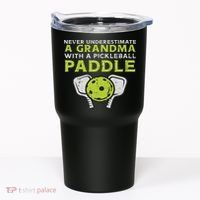 Never Underestimate Grandma With Pickleball Paddle Women Tumbler thumb 0