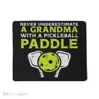 Never Underestimate Grandma With Pickleball Paddle Women Mousepad thumb 0