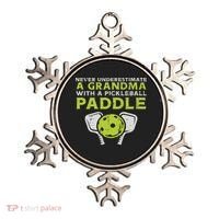 Never Underestimate Grandma With Pickleball Paddle Women Ornament thumb 0